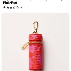 Kate spade New York x target canvas classic rose lipstick bag charm keychain